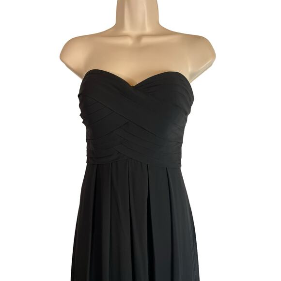 Bill Levkoff Strapless Formal Gown Dress 2 Wedding MOB Black Tie Bridesmaid - Picture 2 of 10